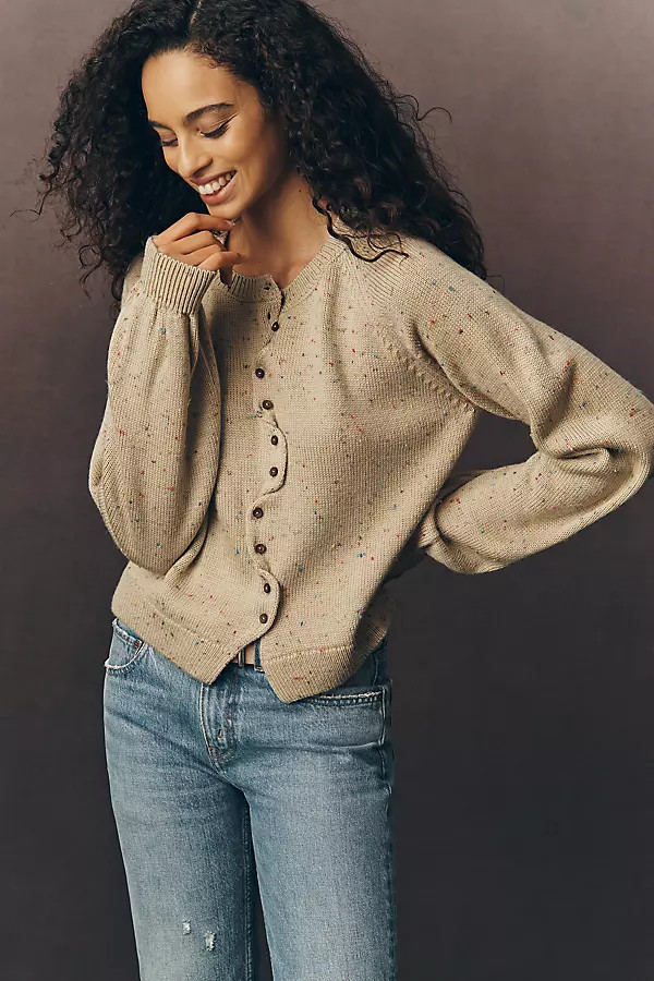 Scallop Placket Cardigan Sweater | Anthropologie (US)