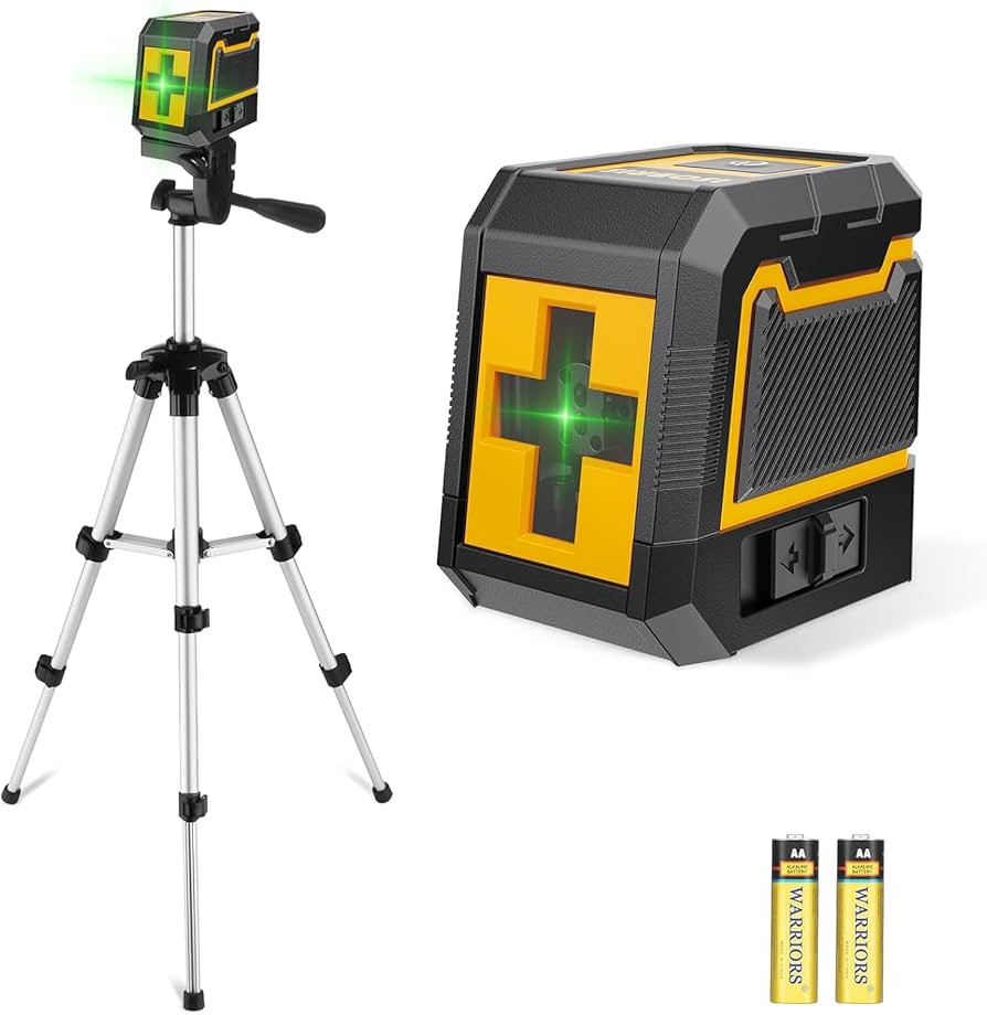 Laser-Level-with-Tripod, Green Cross Line Laser with Tripod Self-Leveling, Lazer Leveler Tool for... | Amazon (US)
