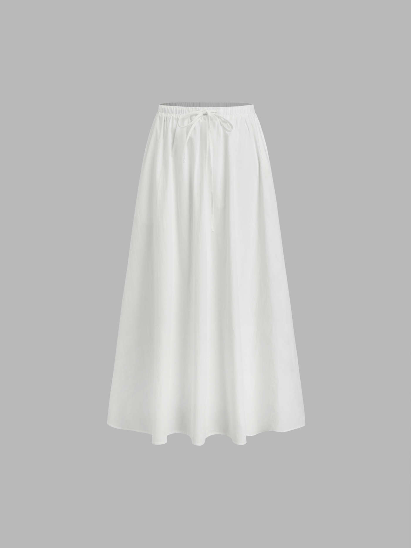 Tissé Cotton Low Rise Drawstring Elastic Waist Maxi Skirt For Décontracté quotidien | Cider