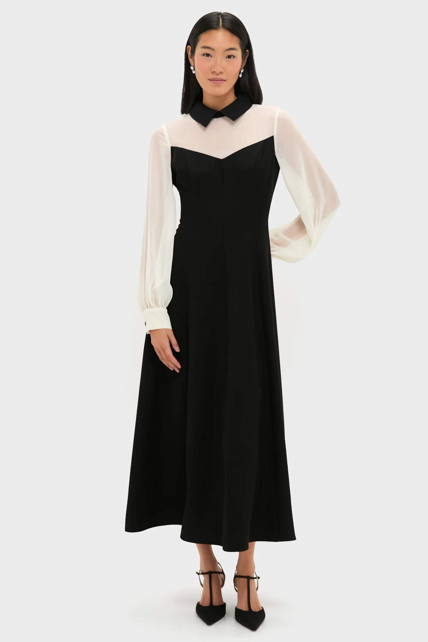 Black and Ivory Riva Tuxedo Dress | Tuckernuck (US)