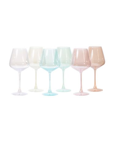 6pk Milky Stem Assorted Wine Glasses | TJ Maxx