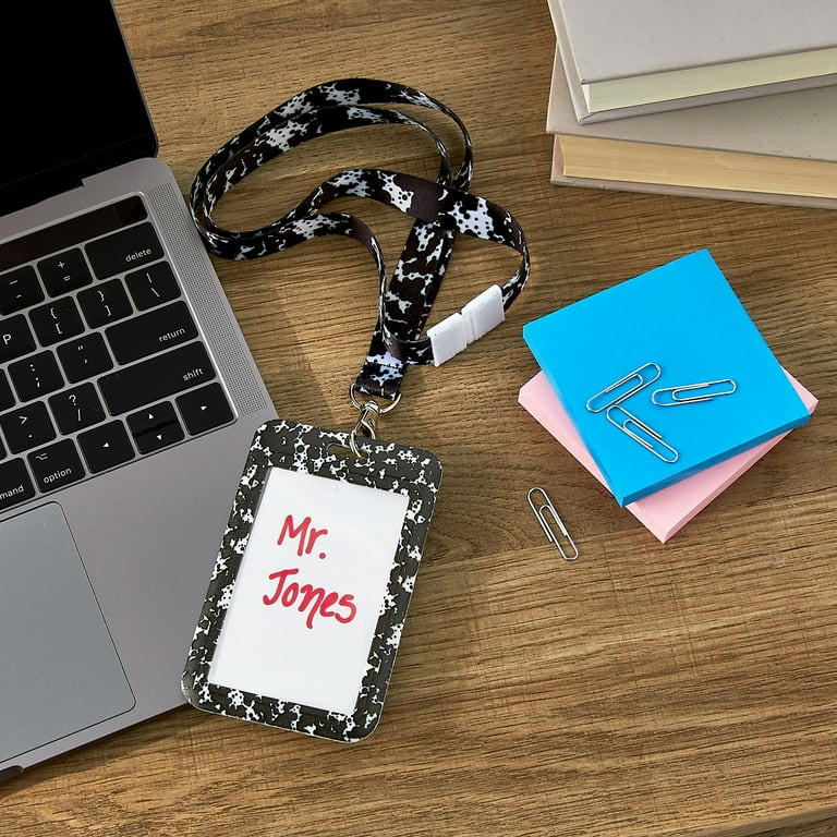 Pen+Gear Composition Book Teacher Badge Holder with Breakaway Lanyard, Black and White | Walmart (US)