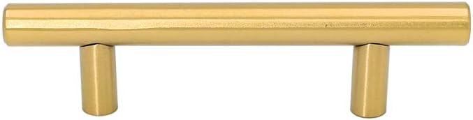 Goldenwarm 25pcs Brushed Brass Kitchen Cabinet Hardware Handle 1/2" Diameter T Bar Handles Furnit... | Amazon (US)