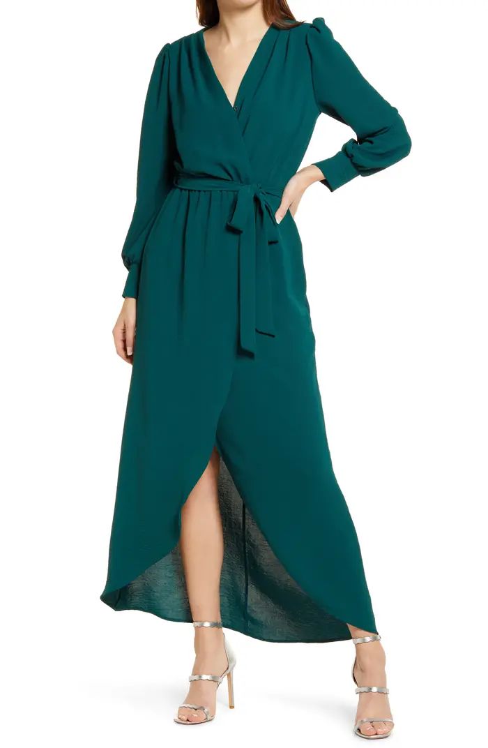 Wrap Front Long Sleeve Dress | Nordstrom