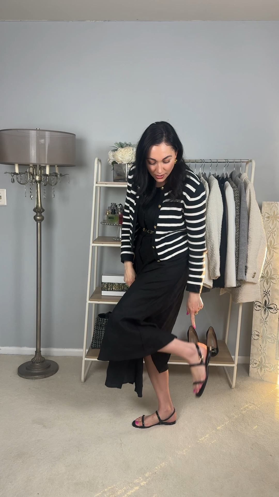 Classic spring outfit of the day 🖤 Dress and sandals are 40% off!! 

Black linen maxi dress size small 
Black ankle strap sandals size 7
Black and white striped cardigan 

Everyday outfit 
Linen dress 
Spring dresses
Summer dresses

#LTKootd #LTKSaleAlert #LTKSeasonal
