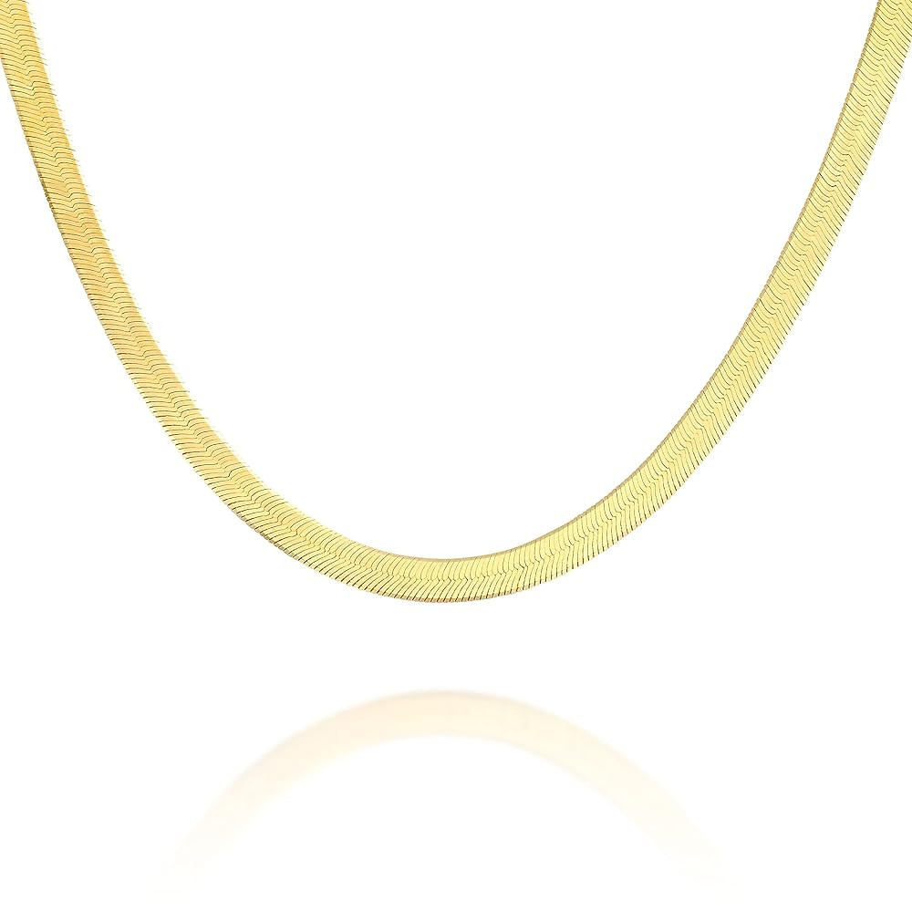 PAVOI Italian Solid 925 Sterling Silver, 22K Gold Plated Chain Necklaces | Snake, Square Box, Cab... | Amazon (US)