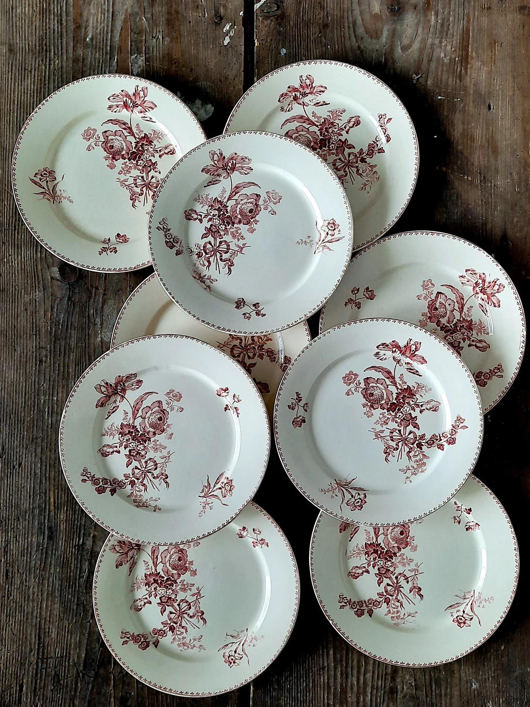 French Red Transferware Plate Digoin Sarreguemines Fontanges, Ceramic Plate, French Dish,ironston... | Etsy (US)