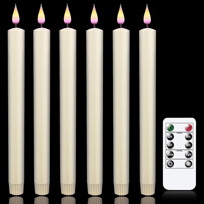 YELLAMI Flameless Taper Candles with Remote Control and Timer, Battery Operated LED Window Candle... | Amazon (US)