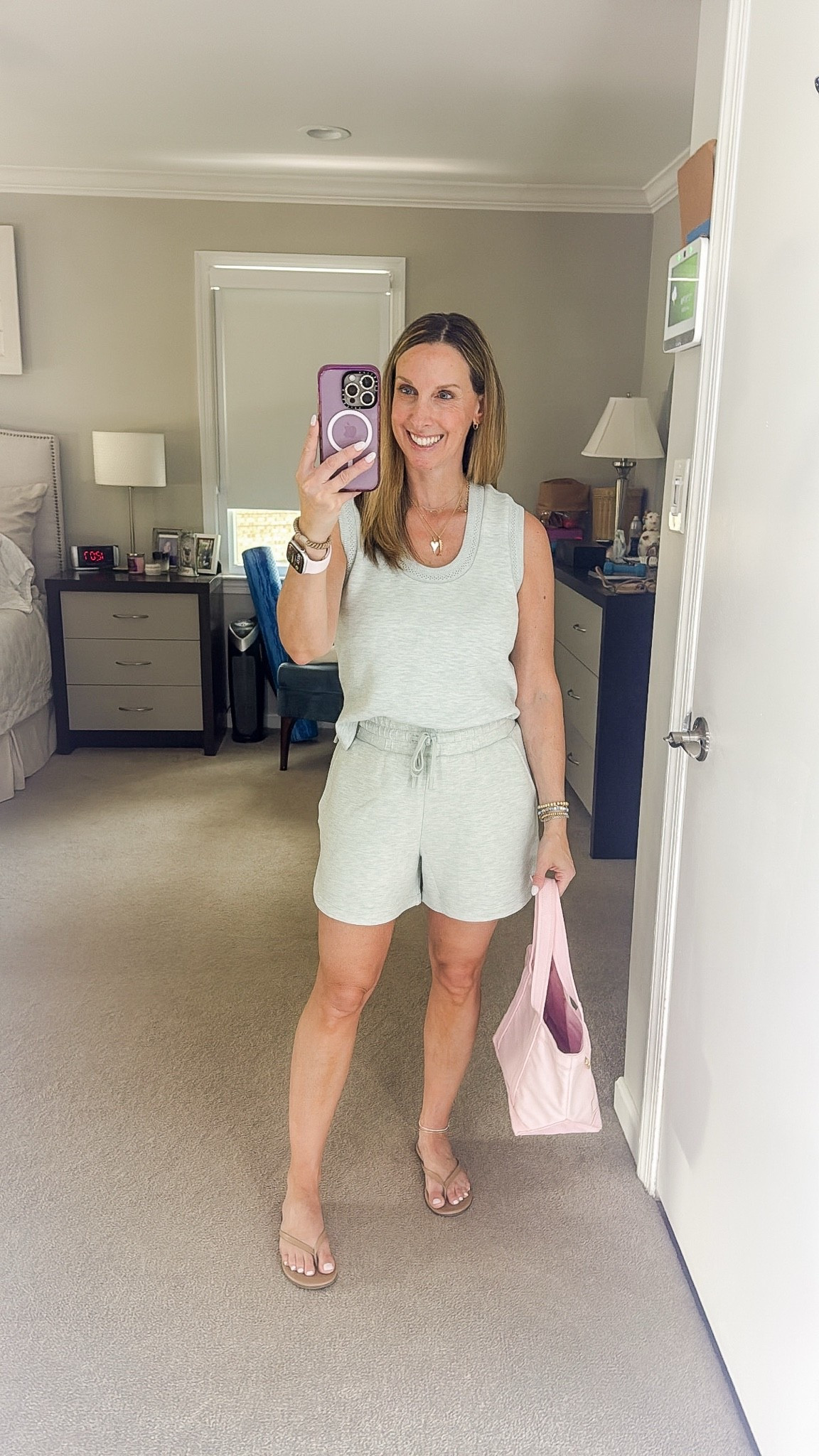 Ootd 7/16/26 - early b-day lunch on a hot day and work at my desk 
When in doubt, Varley is always a good option￼

#LTKootd #LTKOver40 #LTKSeasonal