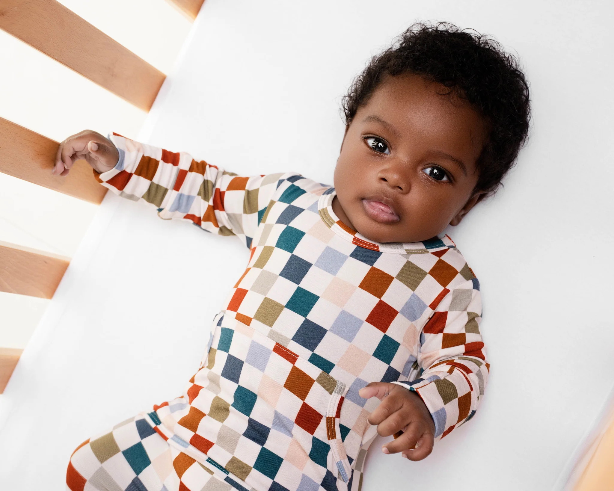 Front Opening Ready Set Romper® in Checkered Spice | Ready Set Romper ®