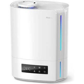 1.6 Gal. Ultrasonic Top Fill Cool Mist Humidifiers Essential Oil Diffuser with Smart Humidistat Control, Quiet in White | The Home Depot