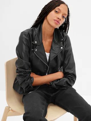 Faux-Leather Moto Jacket | Gap Factory