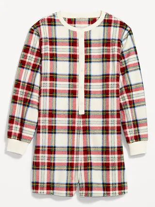 Micro Fleece Henley Pajama Romper for Women -- 3.5-inch inseam | Old Navy (US)