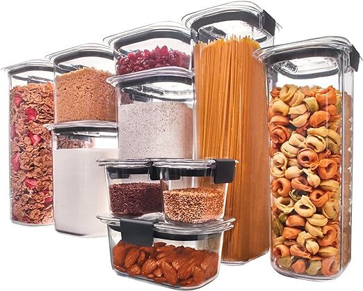 Rubbermaid Brilliance Pantry Organization & Food Storage Containers with Airtight Lids, Set of 10... | Amazon (US)
