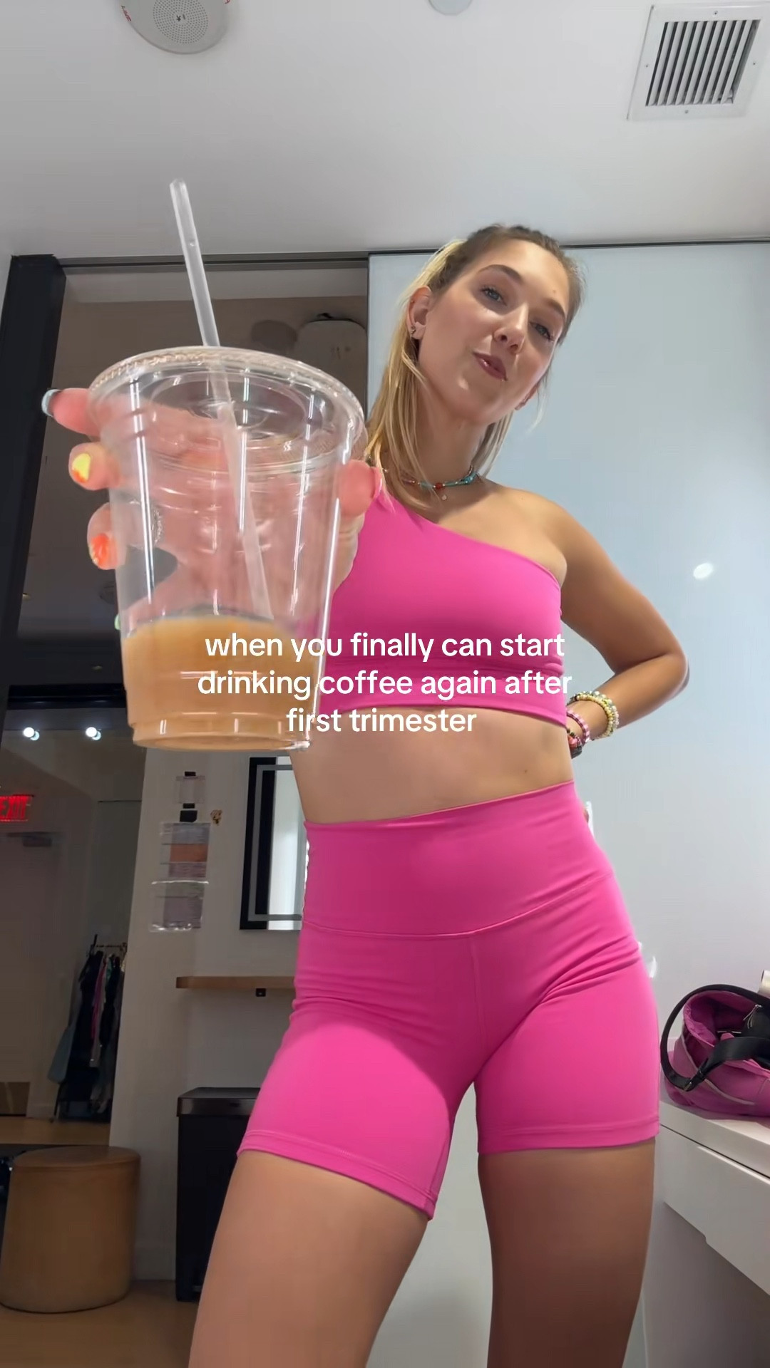 when you can finally start drinking coffee again after first trimester. love this Lululemon workout set, linking similar tops!

#LTKActive #LTKStyleTip #LTKBump