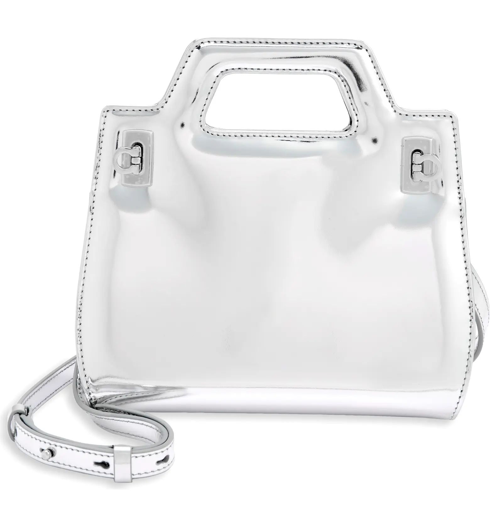 Wanda Mini Metallic Leather Top-Handle Bag | Nordstrom
