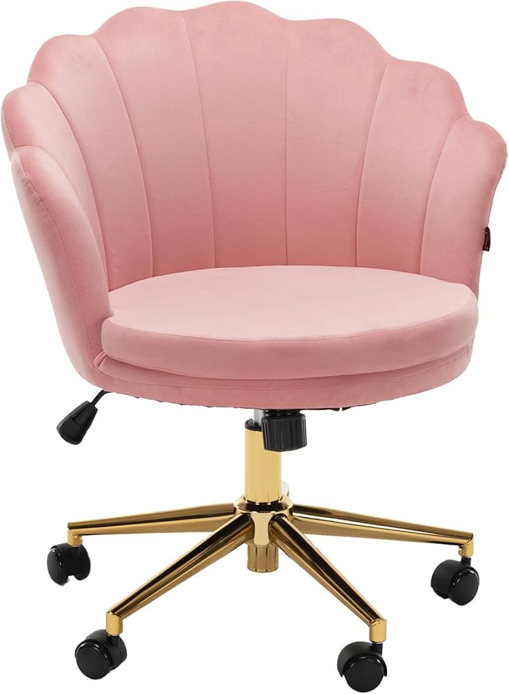 Nalupatio Velvet Swivel Vanity Chair with High Backrest,Makeup Chair,Upholstered Desk Chair with ... | Amazon (US)