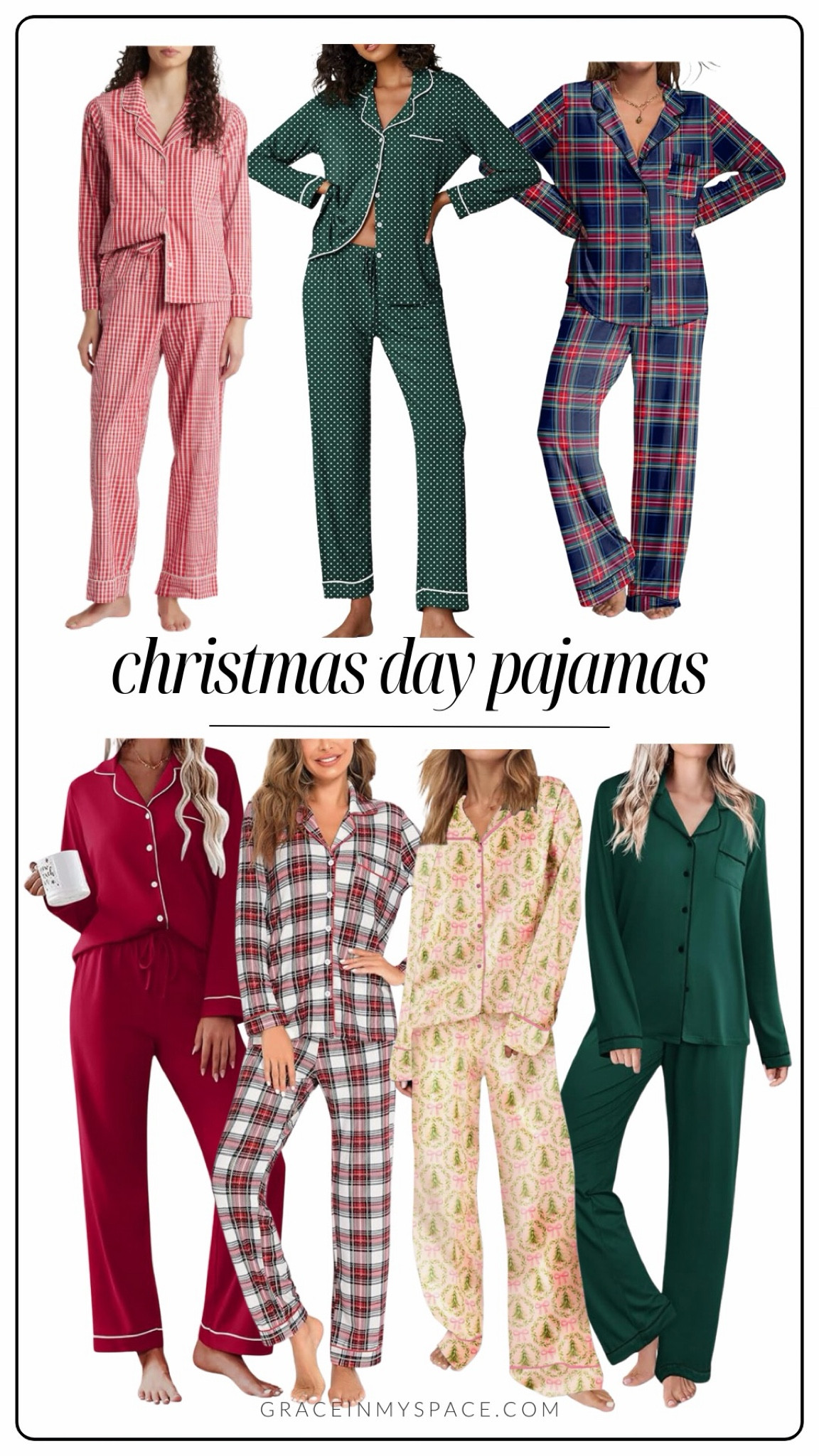 Who else loves the tradition of getting new Christmas Day pajamas? I know this trend is popular amongst many of you and your families, so I thought I’d source a handful of cute and cozy picks for the season. From classic plaid pjs to simple red and green styles, these finds will add a festive touch to your holiday season. Most of these are under $50 and can be sourced from Amazon. I’m also sharing one Nordstrom set that I think would be perfect for gifting! 

#LTKFindsUnder100 #LTKHoliday #LTKSeasonal