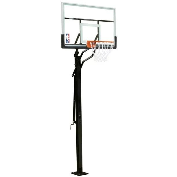 NBA 54" Adjustable In-Ground Basketball Hoop with Tempered Glass Backboard | Walmart (US)