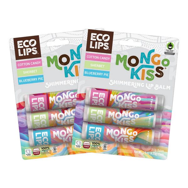 Mongo Kiss® Shimmering Lip Balm, 6 Pack Variety | Eco Lips