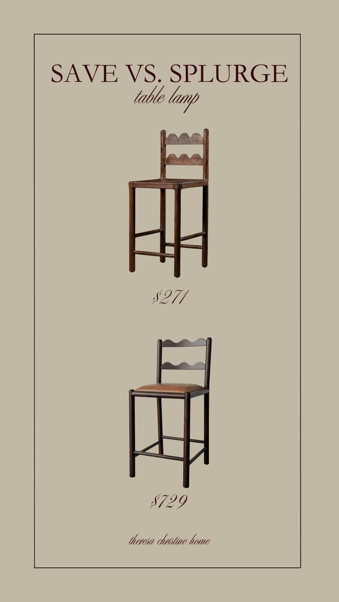 Save vs. Splurge! These barstools with scalloped details (top!) are my favorite in our home! 🤎  

#LTKHome