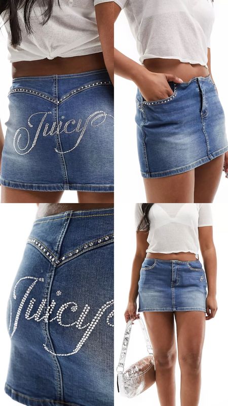 Juicy Couture diamante stretch denim micro skirt in mid blue. Y2K. 
Summer, spring, date night out, brunch outfit. 

Under £85. Affordable fashion.  Wardrobe staple. Timeless. Gift guide idea for her. chic look, feminine fashion, trendy look, party, casual. 


#LTKeurope #LTKsummer #LTKuk