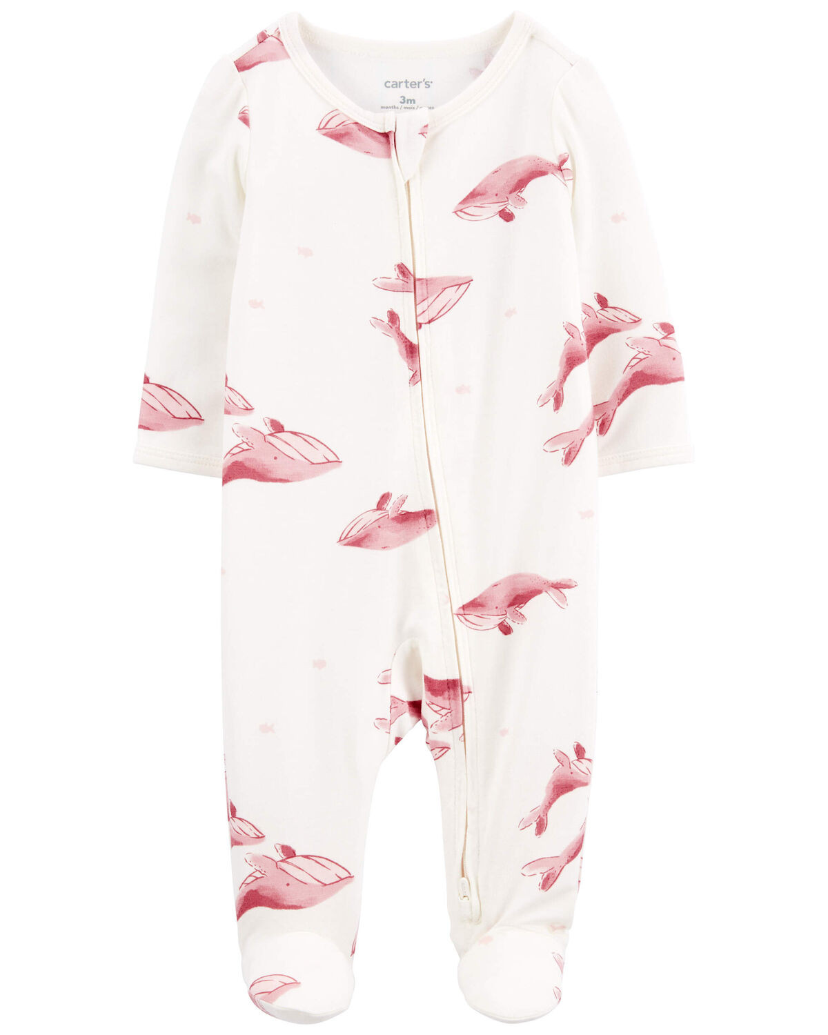 Baby Whale Print Zip-Up PurelySoft Sleep & Play Pajamas | Carter's Inc