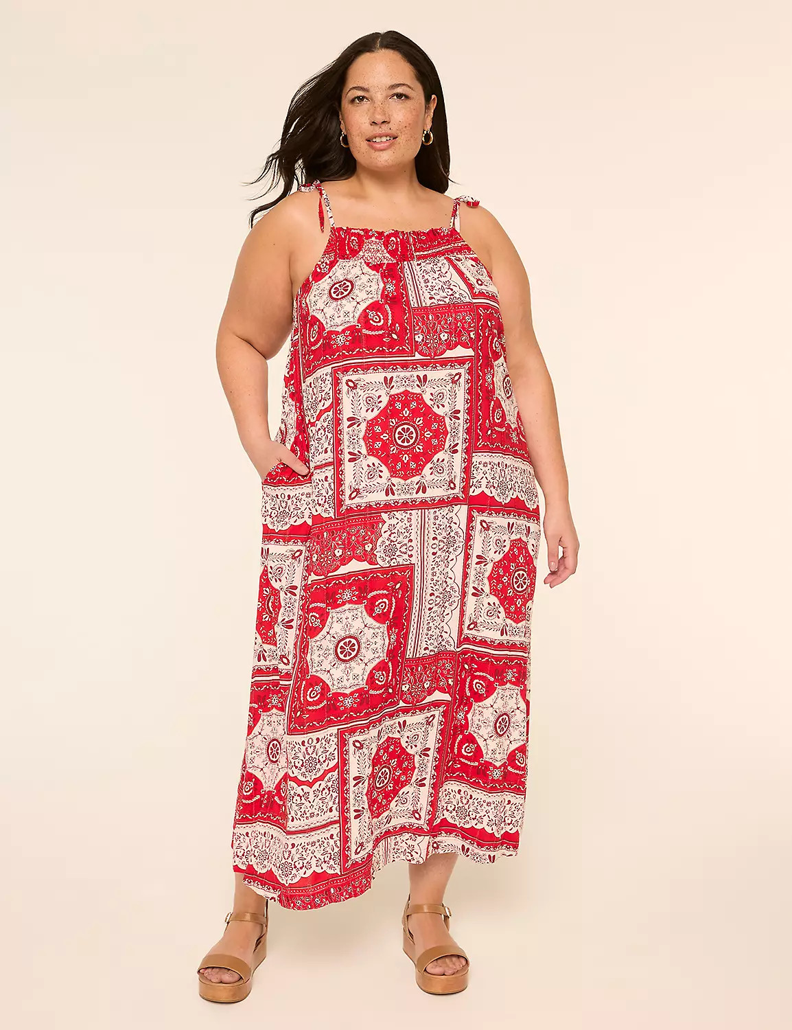 Smocked Square-Neck Maxi Dress | LaneBryant | Lane Bryant (US)