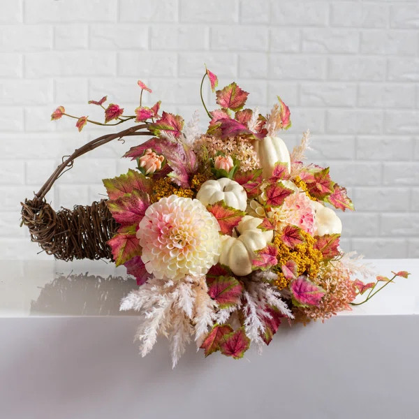 Thanksgiving Mixed Centerpieces in Basket | Wayfair North America