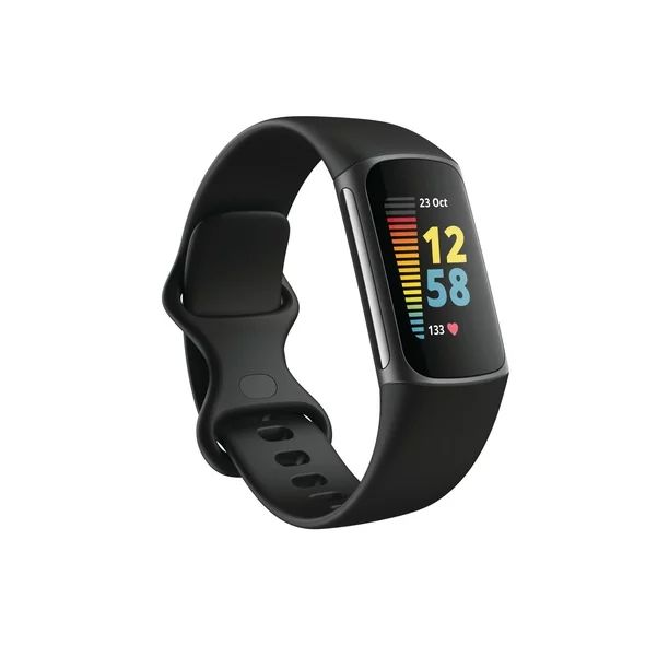 Fitbit Charge 5 Fitness Tracker - Black/Graphite Stainless Steel | Walmart (US)