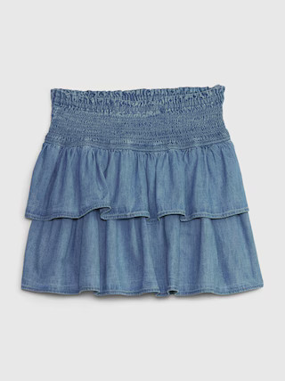 Kids Tiered Denim Skort with Washwell | Gap (US)