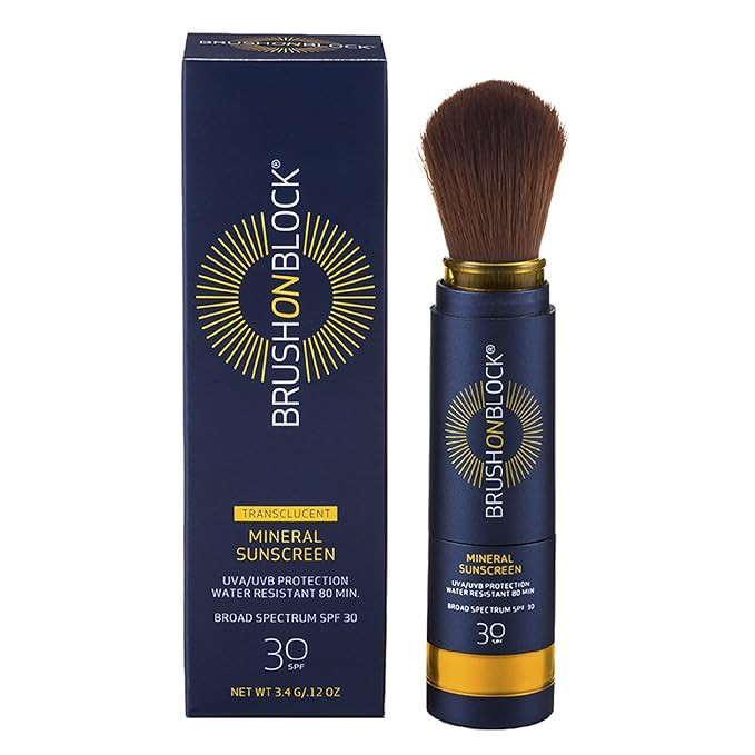 Brush On Block Mineral Sunscreen Powder, Refillable Broad-Spectrum SPF 30, Safe for Sensitive Ski... | Amazon (US)
