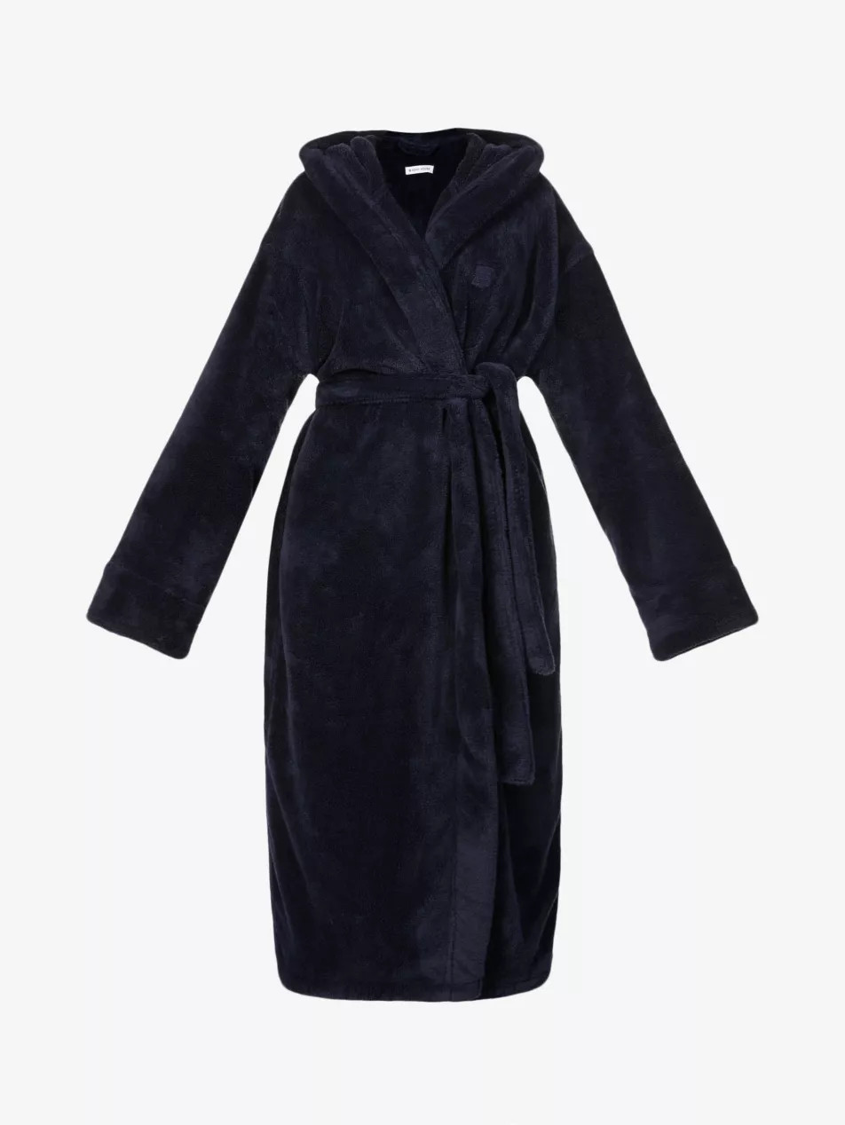 Logo-embroidered recycled-polyester house robe | Selfridges