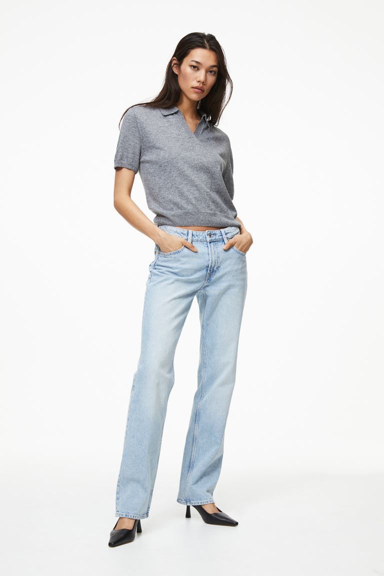 Straight Regular Jeans - Helles Denimblau - Ladies | H&M DE | H&M (DE, AT, CH, NL, FI)