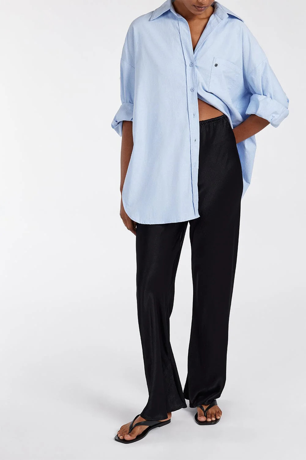 MYKA BLACK SATIN PANT | DISSH