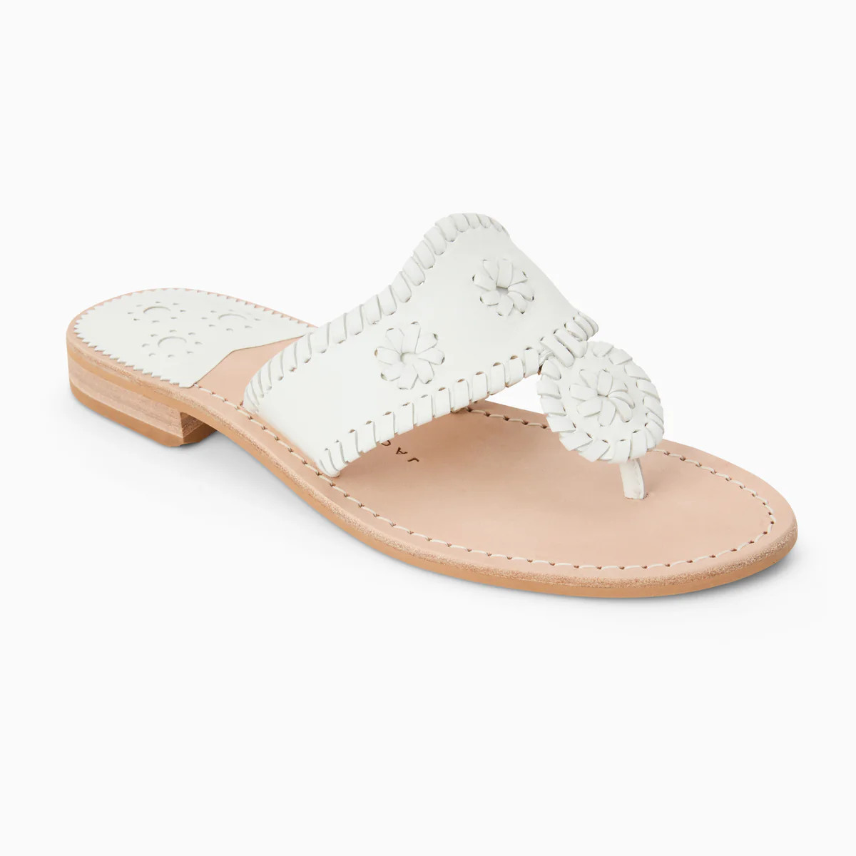 Jacks Flat Wide Sandal - White | Jack Rogers