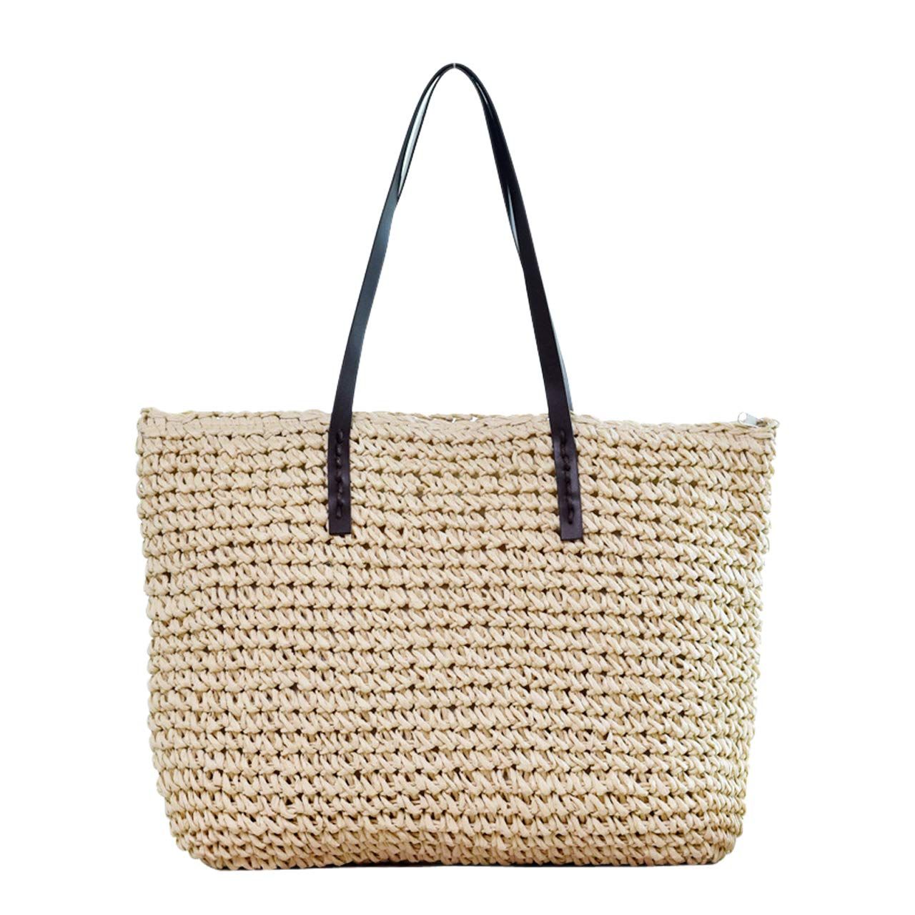 Ayliss Women Straw Woven Tote Large Beach Handmade Weaving Shoulder Bag Handbag | Amazon (US)