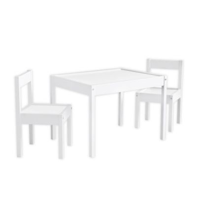 Baby Relax® Percy 3-Piece Kids Table and Chair Set in White | Bed Bath & Beyond