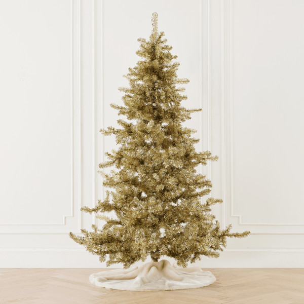 Pre-Lit Gold Tinsel Tree 7'5" | Z Gallerie