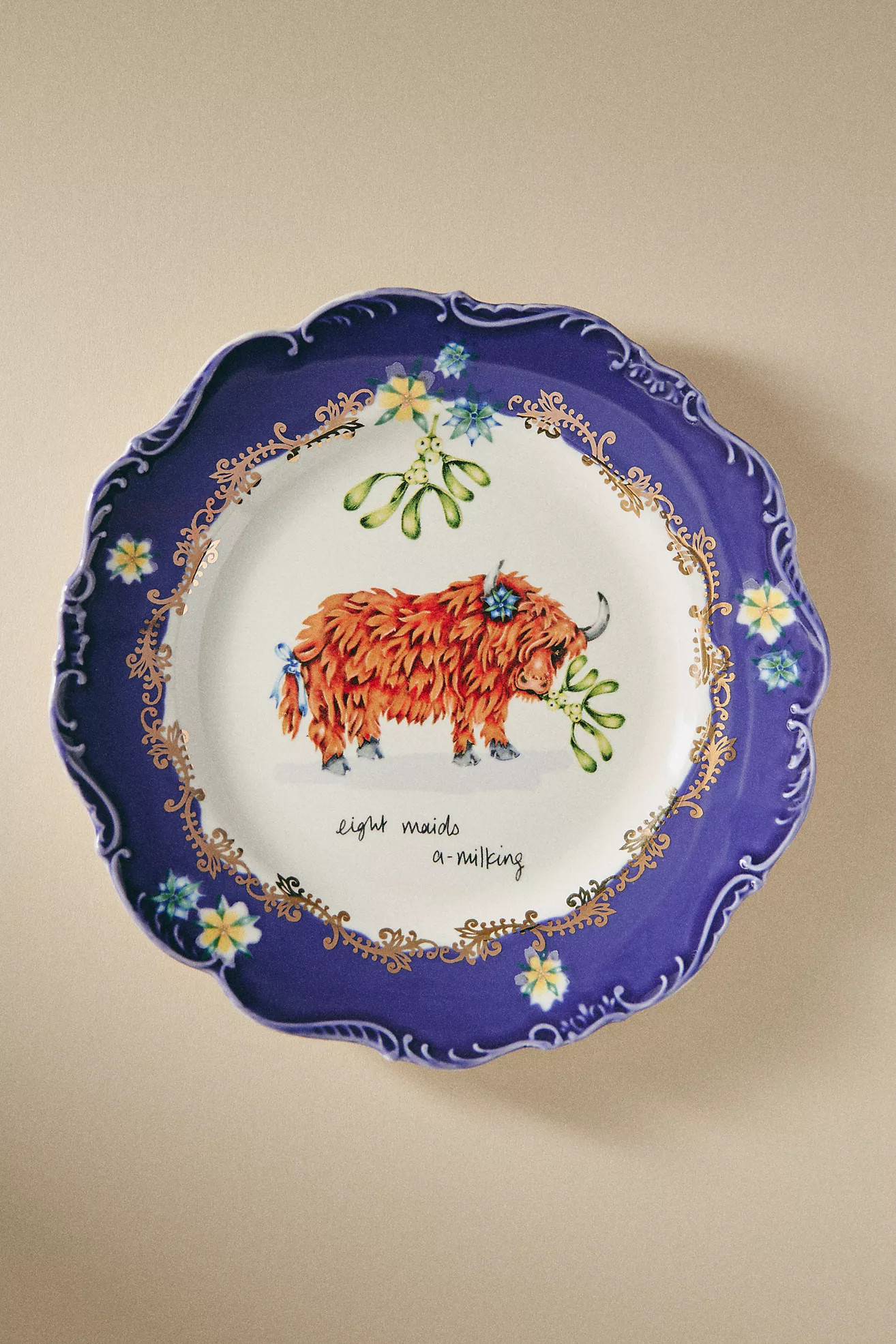 Lou Rota Twelve Days of Christmas Dessert Plate | Anthropologie (US)