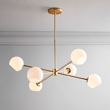 Staggered Glass 6-Light Chandelier - Milk | West Elm (US)