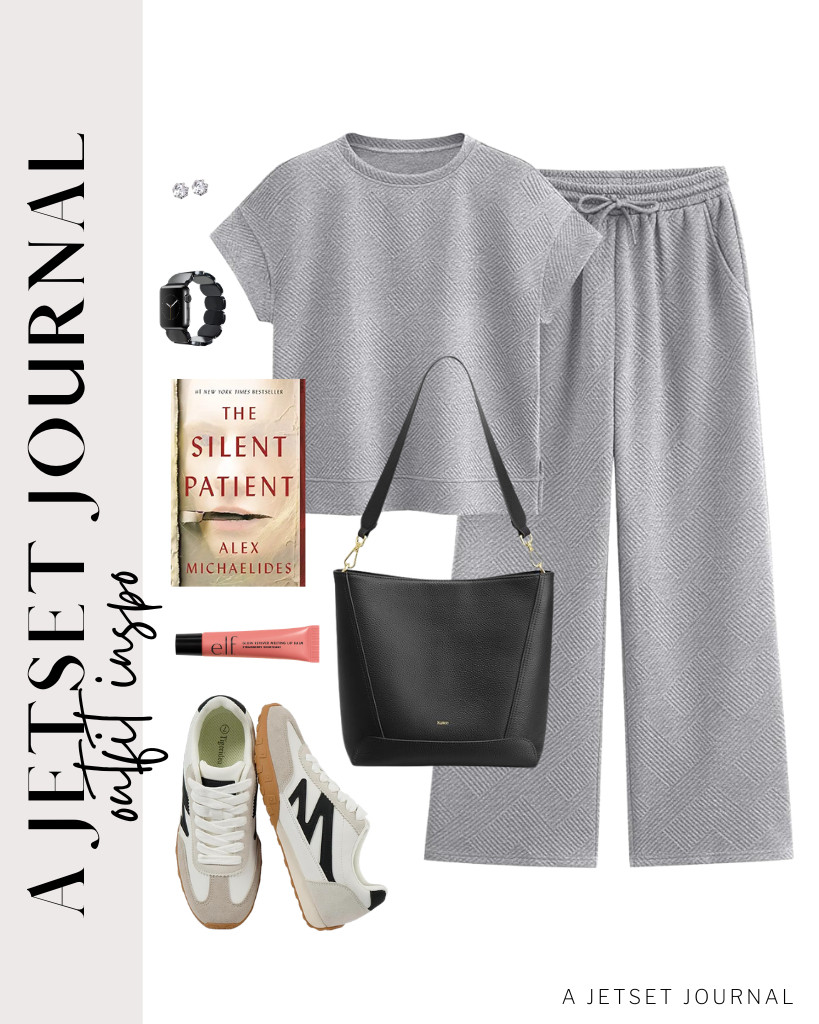 Wear a gray matching casual tracksuit from PRETTYGARDEN for the third outfit, then slip on these lightweight walking shoes. If you are using this fit during a slow travel, The Silent Patient by Alex Michaelides will keep you occupied. 

 #LTKSeasonal #LTKSaleAlert #LTKTravel