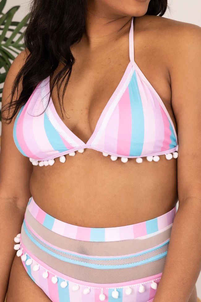 Sailing Through Paradise Multi Striped Bikini Top | The Pink Lily Boutique