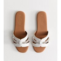 Women's White Embellished Faux Leather Sandals Vegan New Look | New Look (UK)
