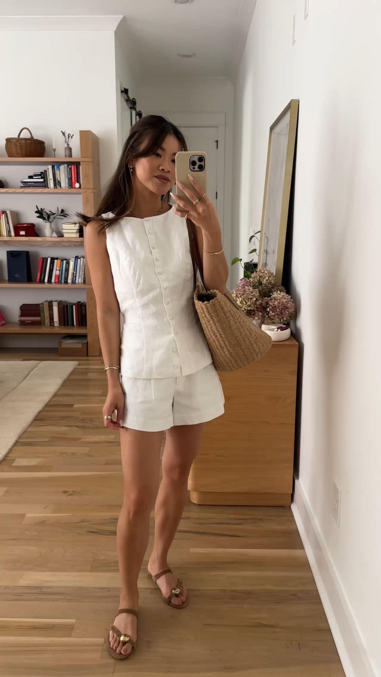 Such a cute set from @abercrombie. It’s 100% linen and not too see through in white.

Sizing info:
-Abercrombie 100% Linen Button-Up Shell (XS in White) 
-Abercrombie 100% Linen High Rise Short (Size 24 in White)
-Madewell The Mila Organic Hardware Thong Slide Sandals in Leather

Petite style, petite fashion, mom outfit, mom style, petite shorts, petite outfit ideas, petite outfits, best shorts for petite, spring style, spring outfits, beach outfits, vacation outfits, summer outfits, Summer style, summer trends, linen set, white set, summer linen

#LTKootd #LTKSeasonal #LTKPetite