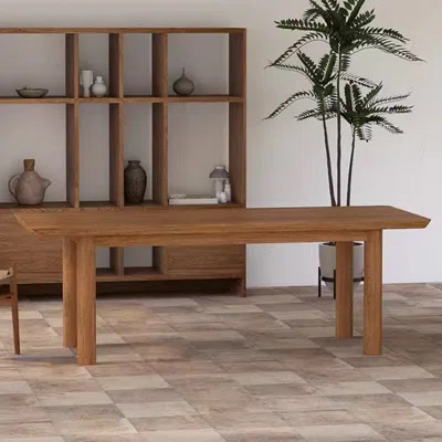 Sleek Modern Minimalist Solid Wood Dining Table | Wayfair North America