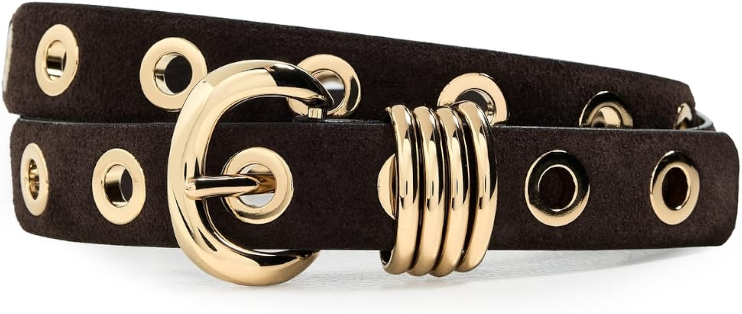 Madewell Women's Metal Eyelet Belt in Suede | Amazon (US)