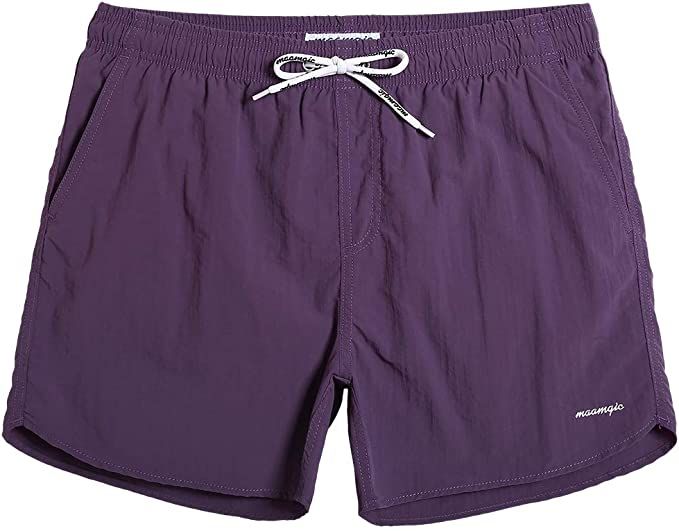 maamgic Mens Swim Trunks 5" with Mesh Lining Quick Dry Bathing Suits for Men Swim Shorts Swimwear | Amazon (US)
