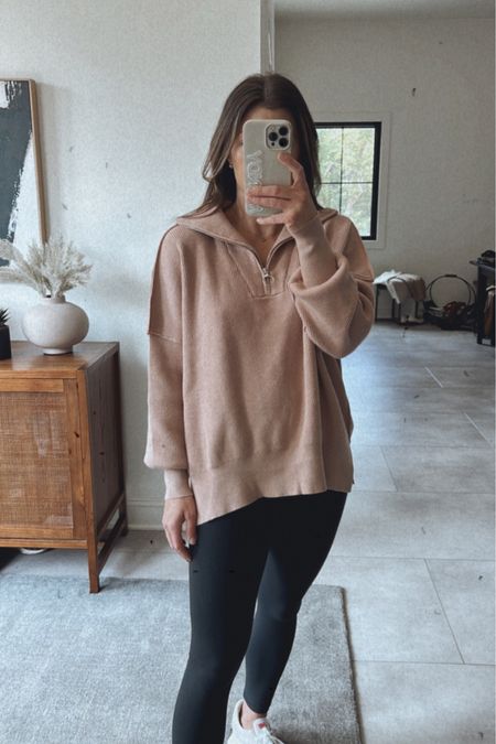 Amazon must have!! Varley look a like pullover under $40! So soft! This is color khaki, wearing size small fall outfit mom outfit travel outfit 

#LTKtravel #LTKshoecrush #LTKstyletip