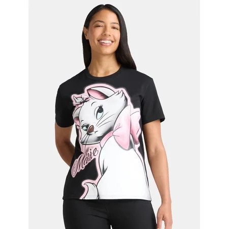 Disney s Women’s Aristocrats Marie Graphic Tee with Short Sleeves Sizes XXS-2XL | Walmart (US)